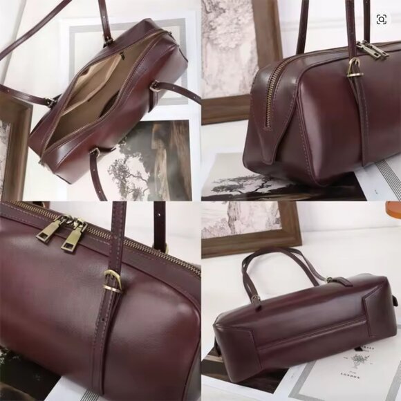 Cowhide Genuine Leather Shoulder Bag Korean Designer 2025 Excellent Condition - Picture 4 of 13
